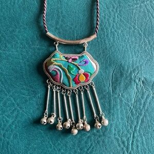 Traditional embroidered Chinese necklace